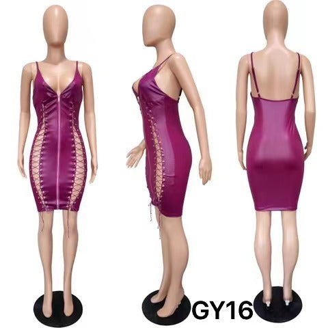 Fashion Sexy Suspender Slim Fitting Dress GY16
