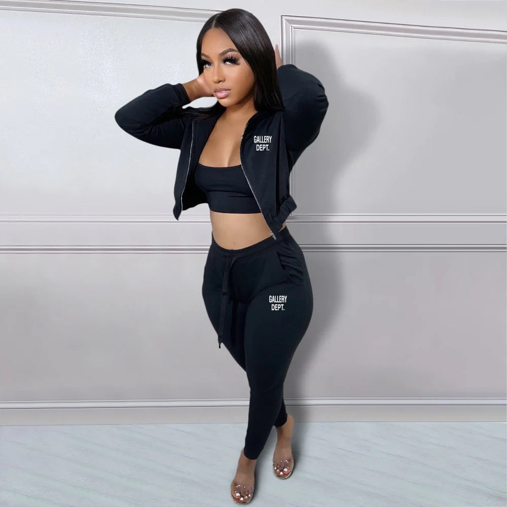 sexy sweater pull frame multicolor three-piece set AY2616