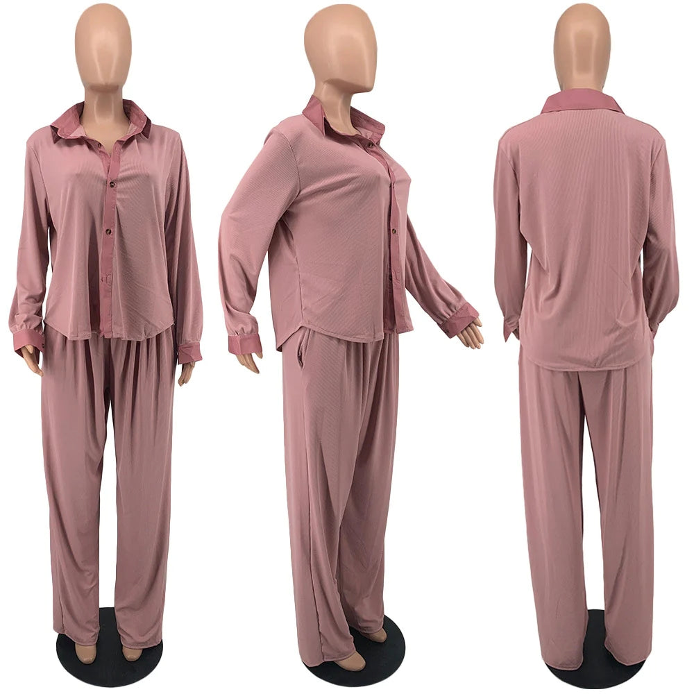 Casual Loose Two-Piece Set (Without Belt) AY2635