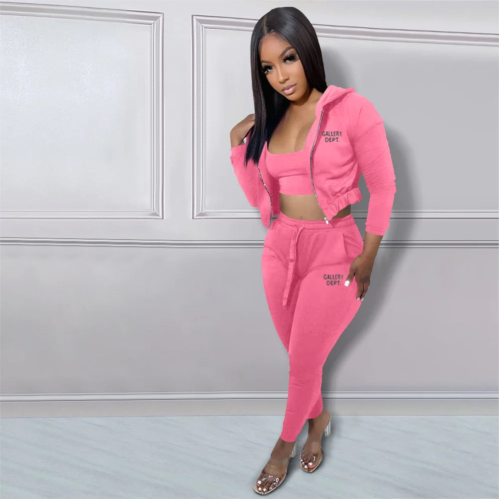 sexy sweater pull frame multicolor three-piece set AY2616