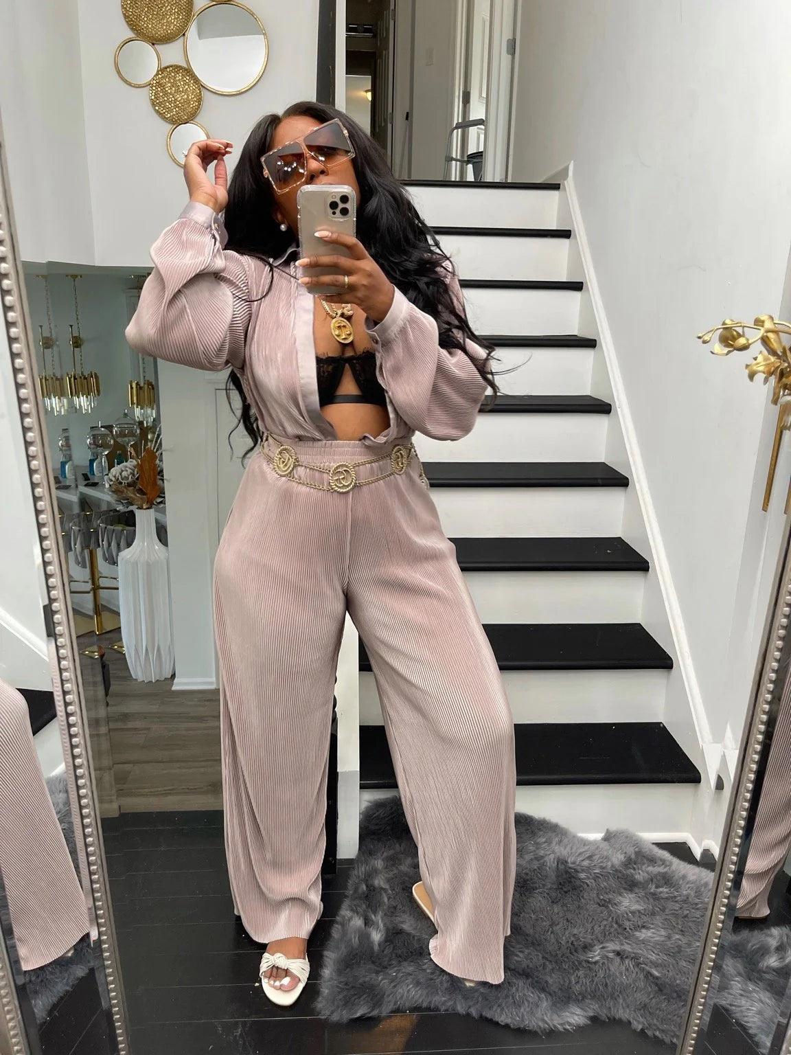 Casual Loose Two-Piece Set (Without Belt) AY2635