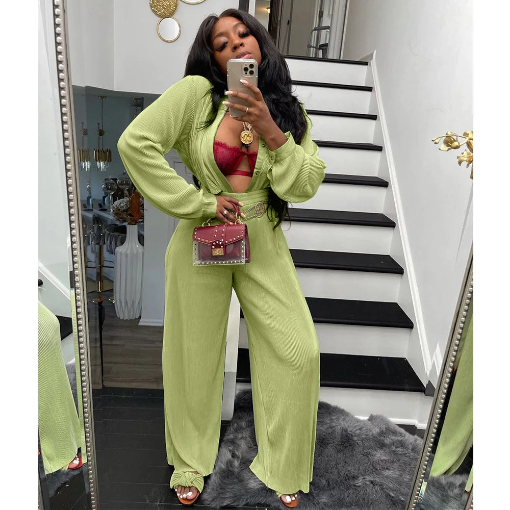 Casual Loose Two-Piece Set (Without Belt) AY2635