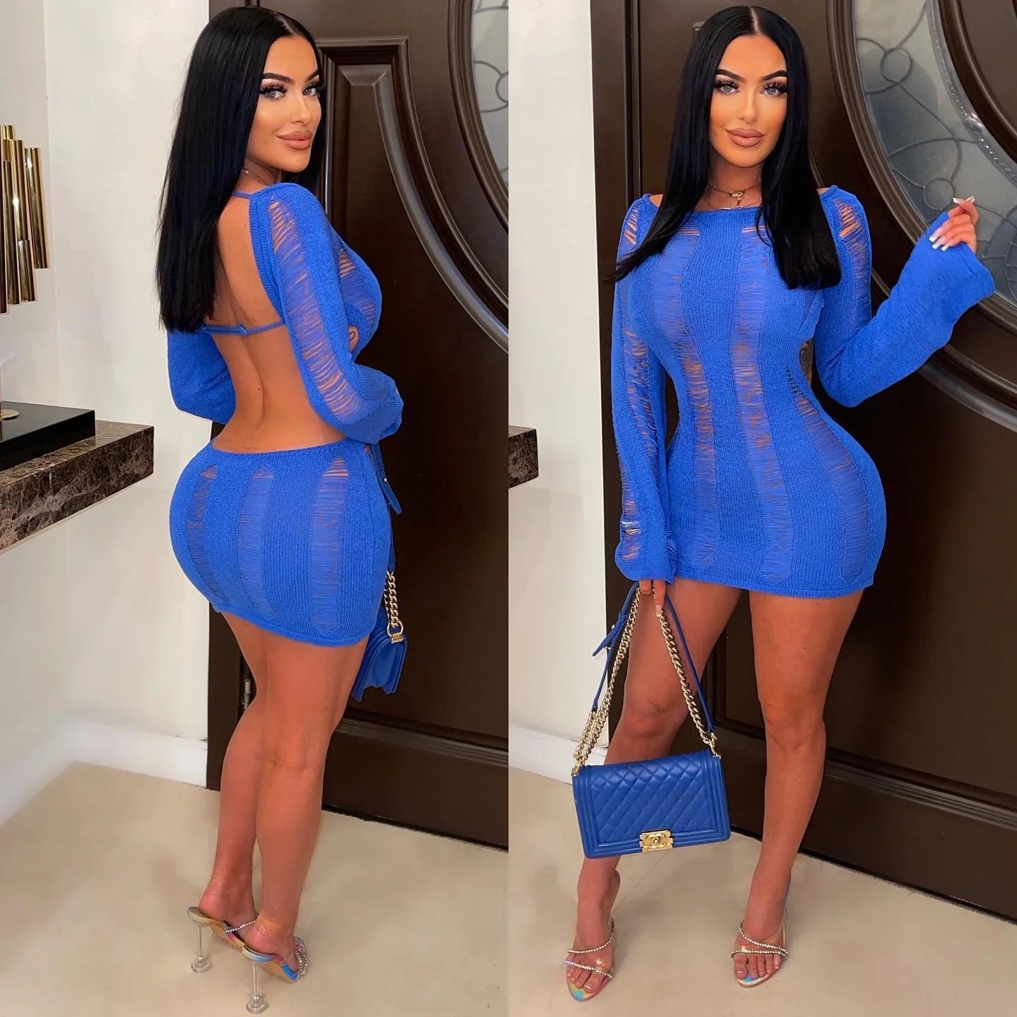 Sexy Cut-Out Thin Cut-Out Dress(AY2622