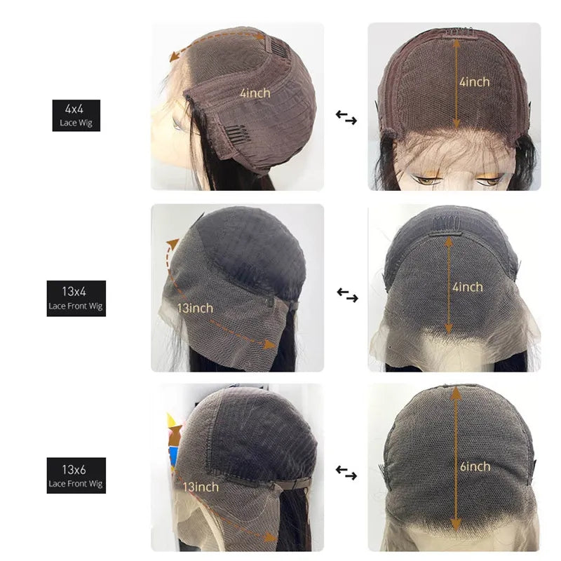 4X4 Medium Brown Closure Wig Brazilian Body Wave With Baby Hair