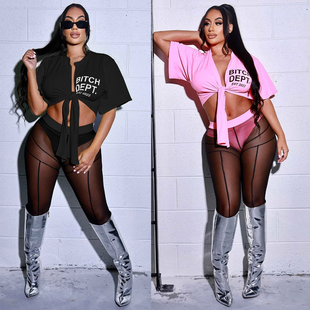 Fashion Sexy Mesh Pants Strap Two-Piece Suit AY2668