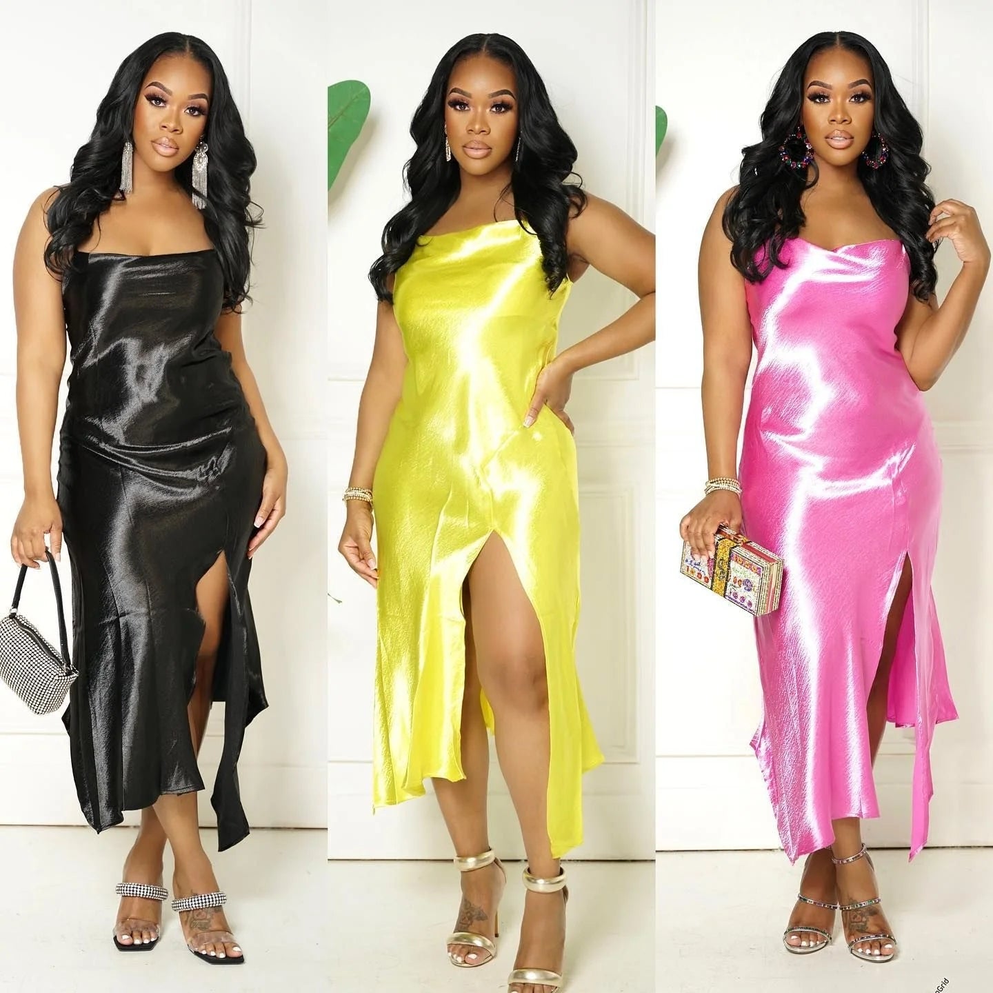 Sexy satin suspender dress AY2626