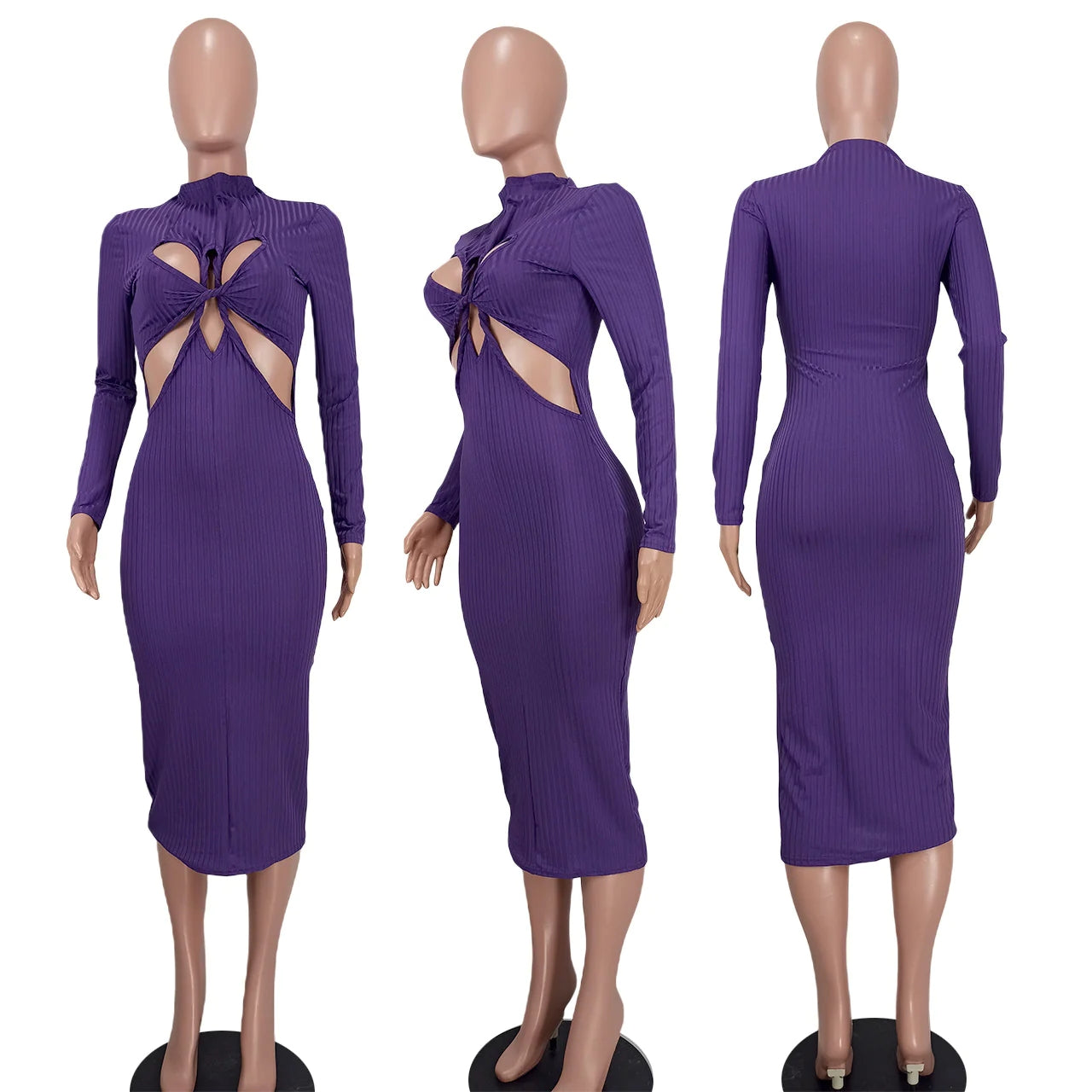 Solid Color Medium High Neck Large Pit Dress(AY2625)