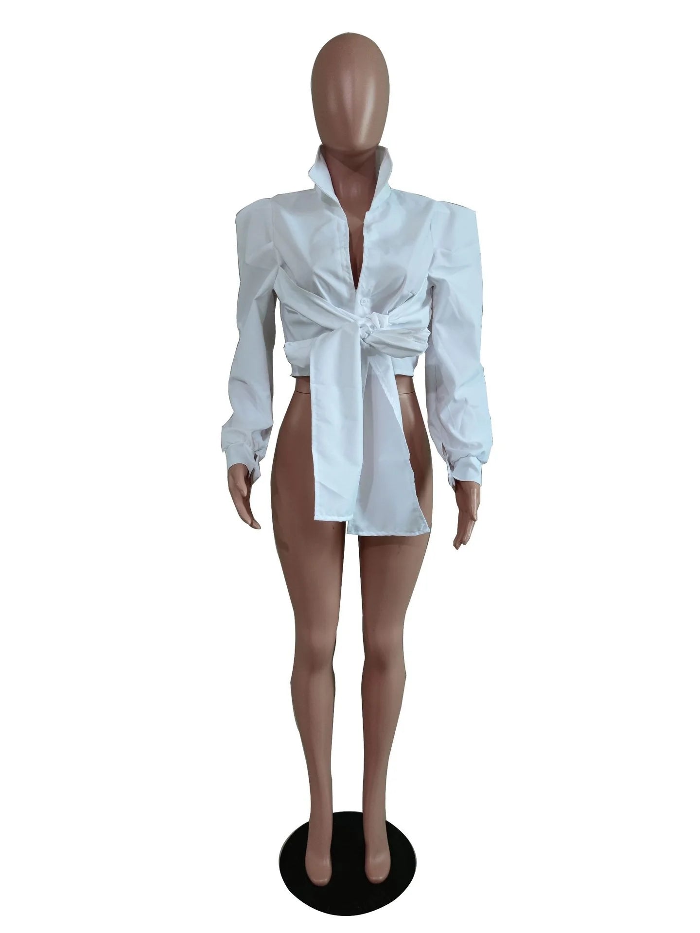 Sexy waist tie shirt AY2646