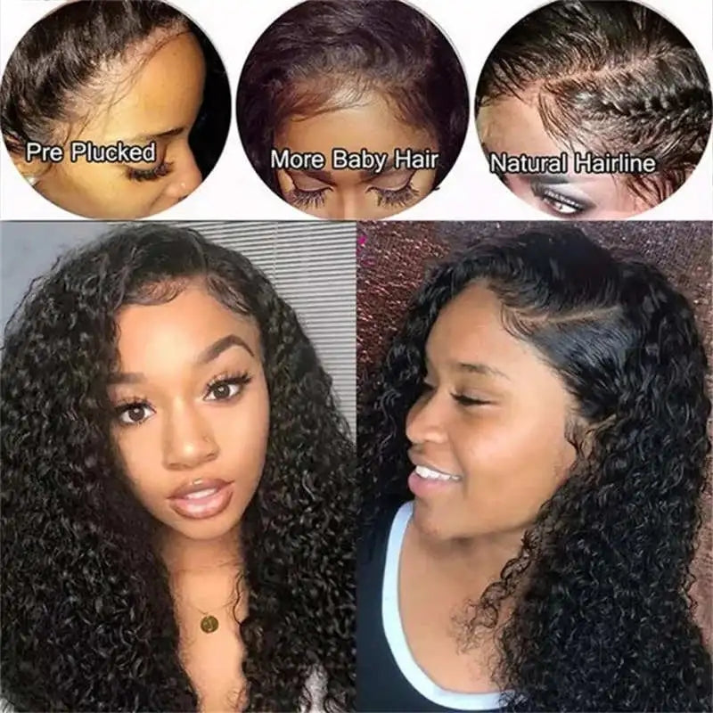 13x6 HD Transparent Lace Front Human Hair Wigs PrePlucked Brazilian Deep Wave Lace Frontal Wig with Baby Hair