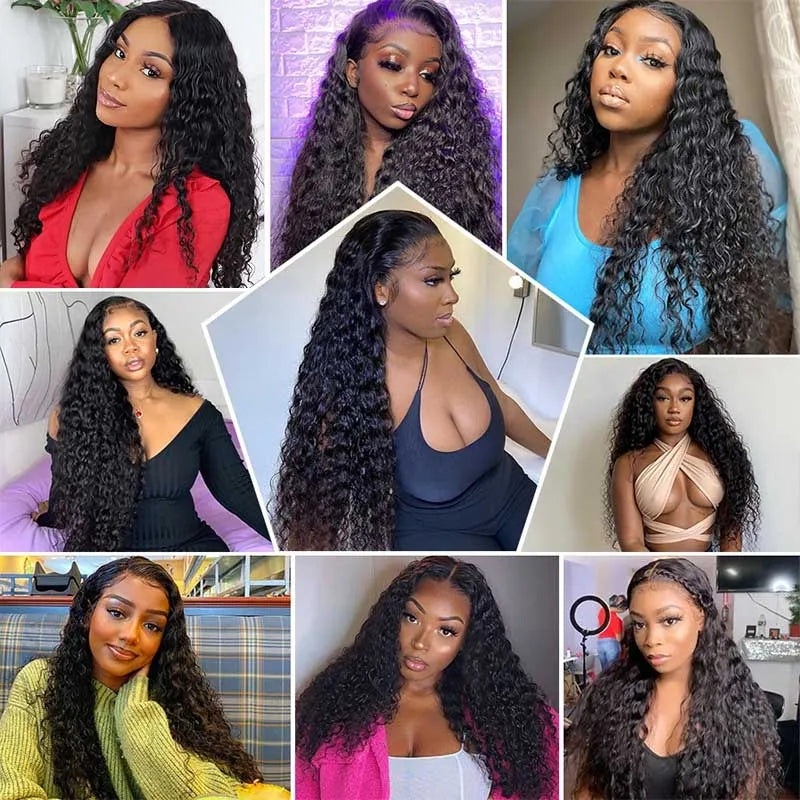 13x4 Lace Frontal PrePlucked Brazilian Deep Wave Frontal Human Hair Wigs